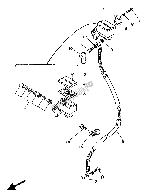 Toutes les pièces pour le Maître-cylindre Avant du Yamaha TZR 125 1992