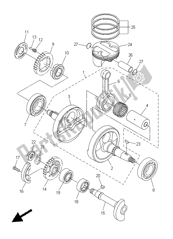 All parts for the Crankshaft & Piston of the Yamaha WR 250R 2014