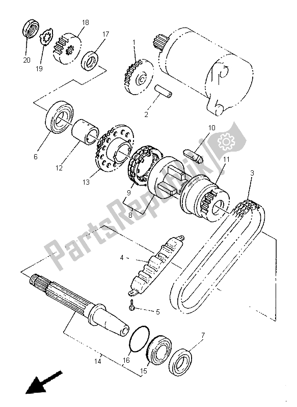 Todas as partes de Embreagem De Partida do Yamaha XJ 600S 1999