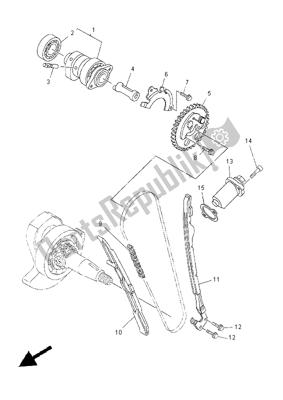 Tutte le parti per il Albero A Camme E Catena del Yamaha MT 03 660 2012