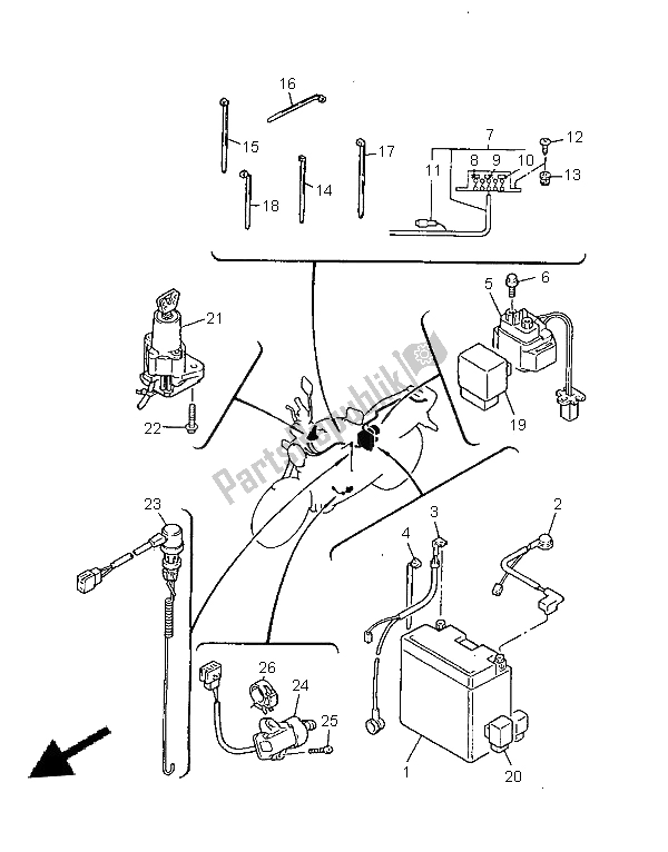 All parts for the Electrical 2 of the Yamaha XJR 1300 SP 1999
