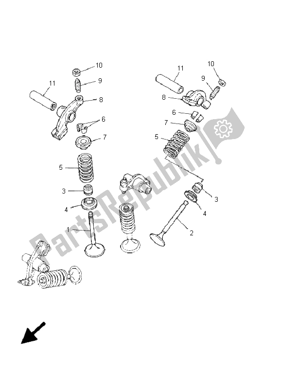 All parts for the Valve of the Yamaha XVS 125 Dragstar 2001