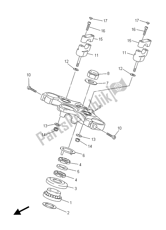 All parts for the Steering of the Yamaha XJ6 NA 600 2015