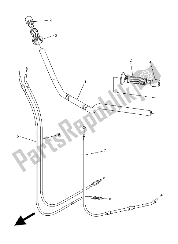 All parts for the Steering Handle & Cable of the Yamaha XJ 6 FA 600 2014