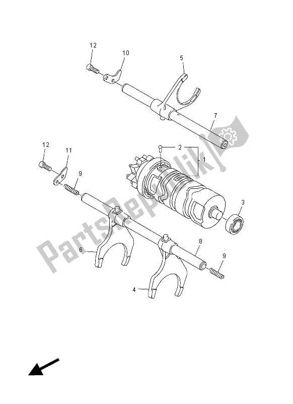 All parts for the Shift Cam & Fork of the Yamaha FZ1 S 1000 2012