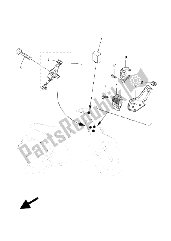 All parts for the Electrical 1 of the Yamaha CW 50 2008