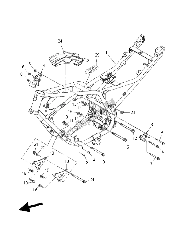 Tutte le parti per il Telaio del Yamaha YBR 250 2011