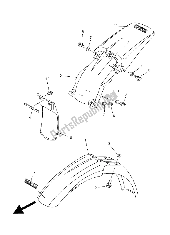 All parts for the Fender of the Yamaha YZ 80 SW LW 2000