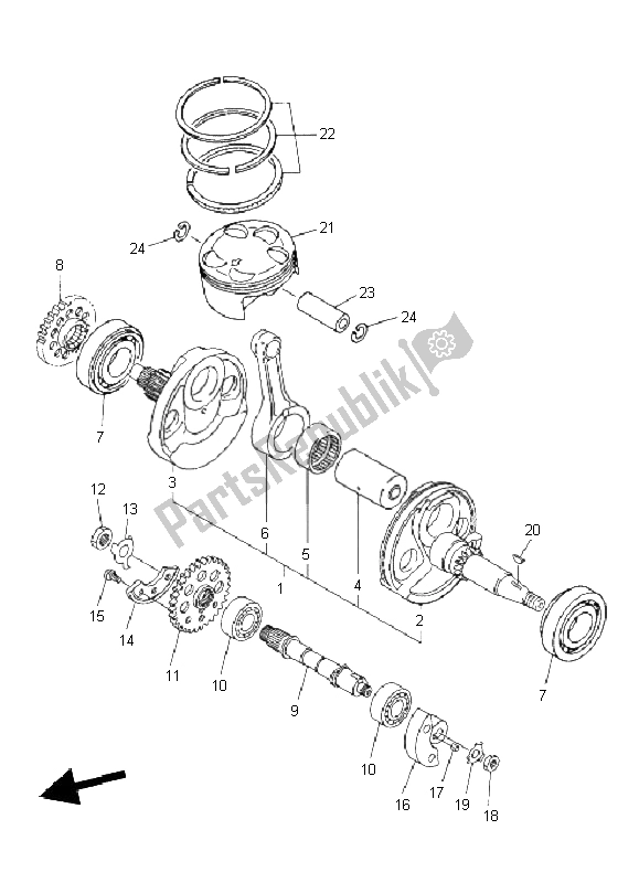 All parts for the Crankshaft & Piston of the Yamaha WR 450F 2011