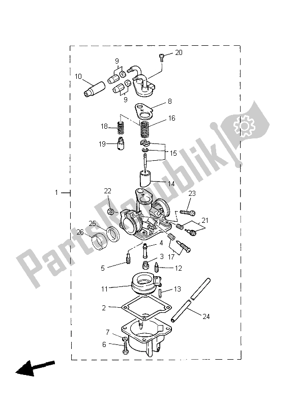 All parts for the Carburetor of the Yamaha PW 50 2004