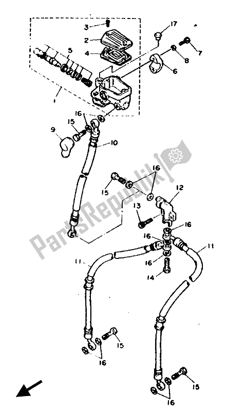 Todas las partes para Cilindro Maestro Delantero de Yamaha FZR 600 Genesis 1993