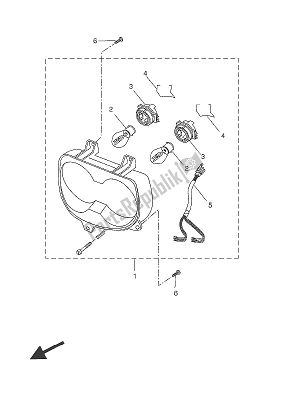 All parts for the Headlight of the Yamaha CW 50N 2016