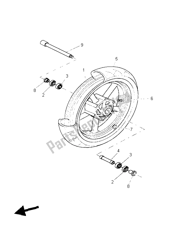 Tutte le parti per il Ruota Anteriore del Yamaha BT 1100 Bulldog 2004