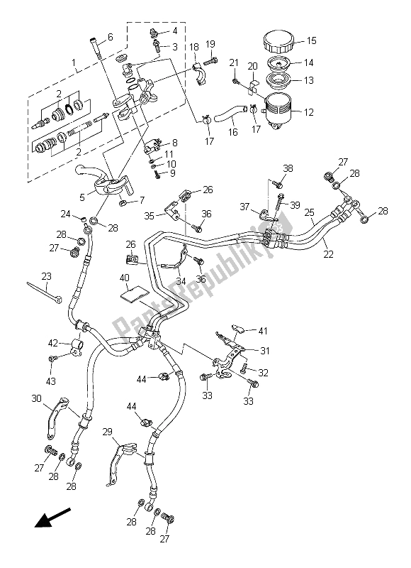 Wszystkie części do Przedni Cylinder G?ówny Yamaha YZF R1M 1000 2015