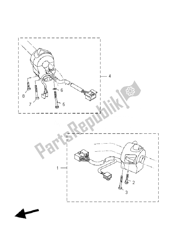 All parts for the Handle Switch & Lever of the Yamaha MT 01 1670 2007