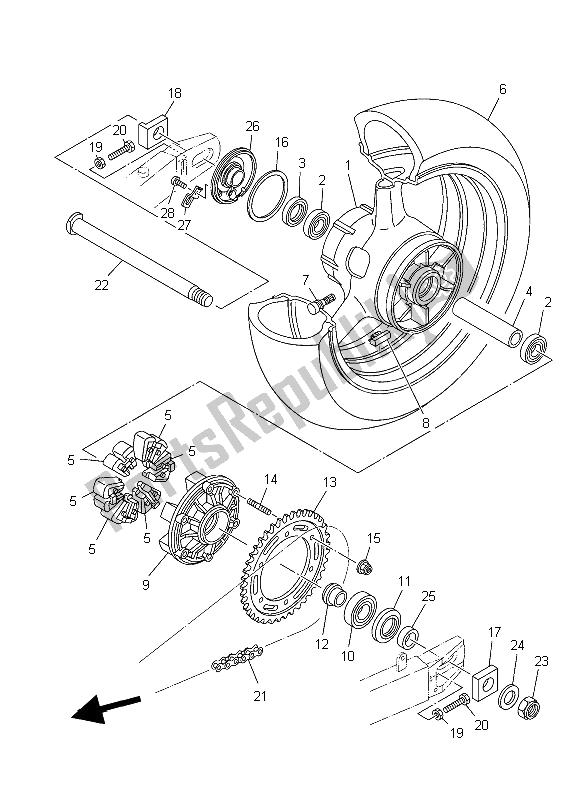 Todas las partes para Rueda Trasera de Yamaha TDM 900A 2006