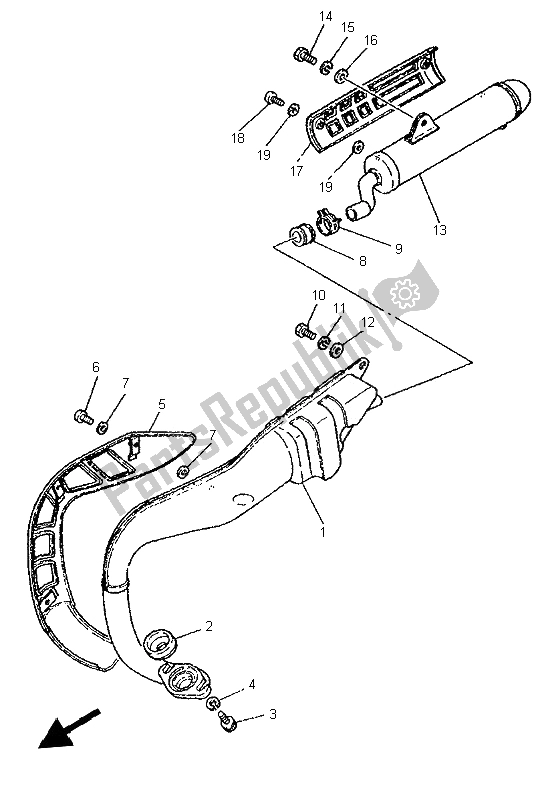 All parts for the Exhaust of the Yamaha PW 80 1996