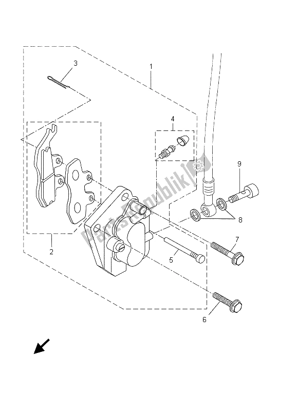 Tutte le parti per il Pinza Freno Anteriore (sm) del Yamaha DT 50R SM 2005