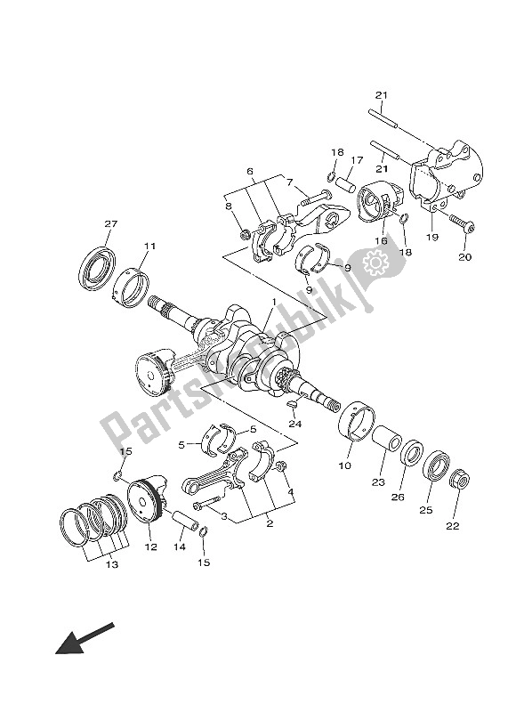 Tutte le parti per il Albero Motore E Pistone del Yamaha XP 500A 2016