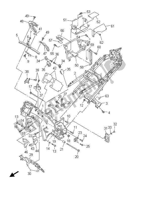 All parts for the Frame of the Yamaha FJR 1300A 2003