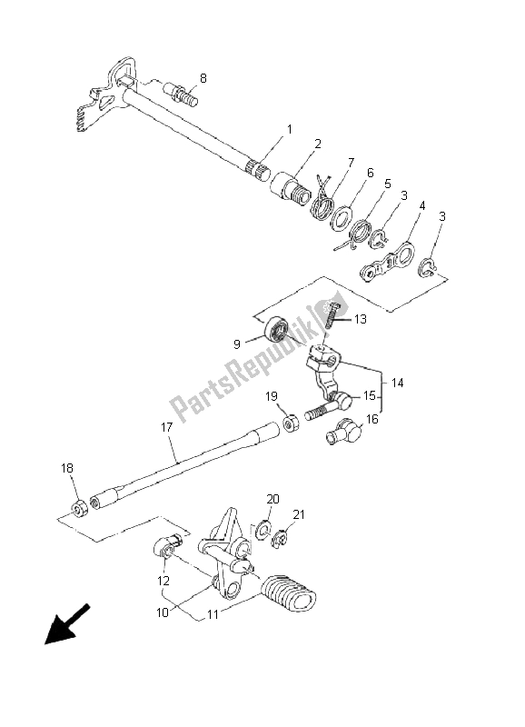 Tutte le parti per il Albero Del Cambio del Yamaha XVS 125 Dragstar 2001