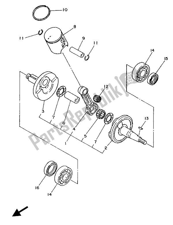 Toutes les pièces pour le Vilebrequin Et Piston du Yamaha YZ 80 LC 1992