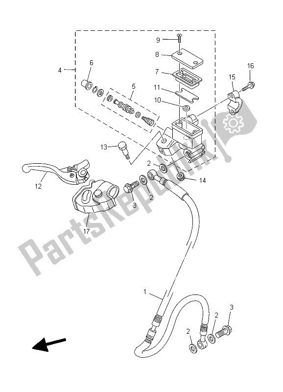 Tutte le parti per il Pompa Freno Anteriore del Yamaha YZ 85 SW LW 2006