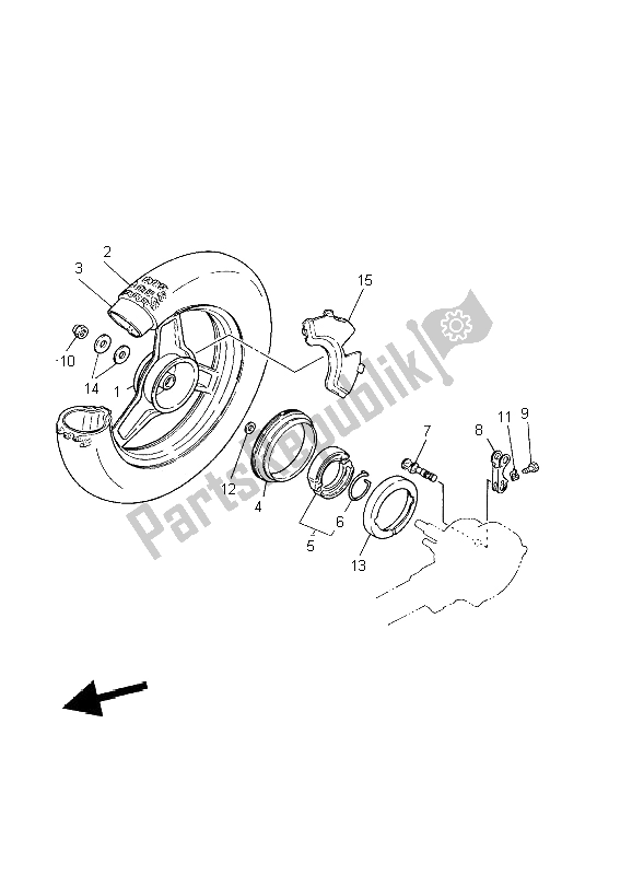 Tutte le parti per il Ruota Posteriore del Yamaha PW 50 2002