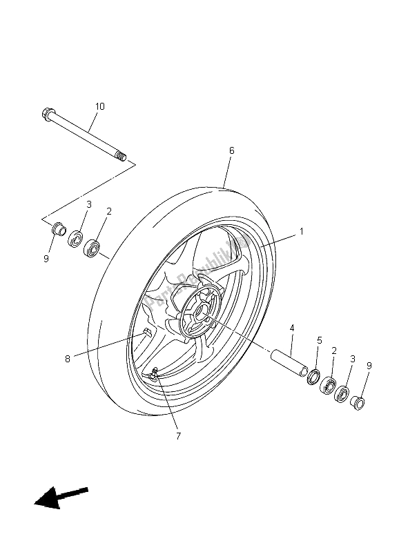 Todas las partes para Rueda Delantera de Yamaha XJ6 SY 600 2009