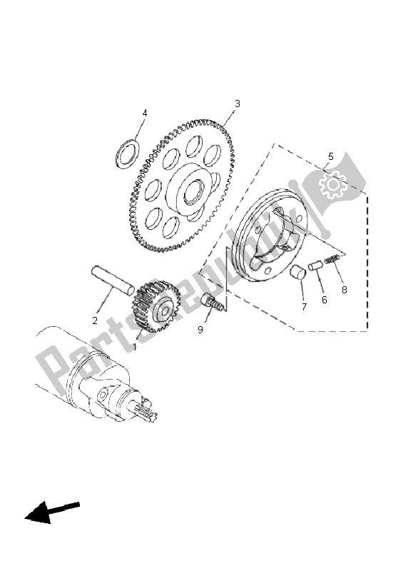 All parts for the Starter of the Yamaha TT R 50E 2010