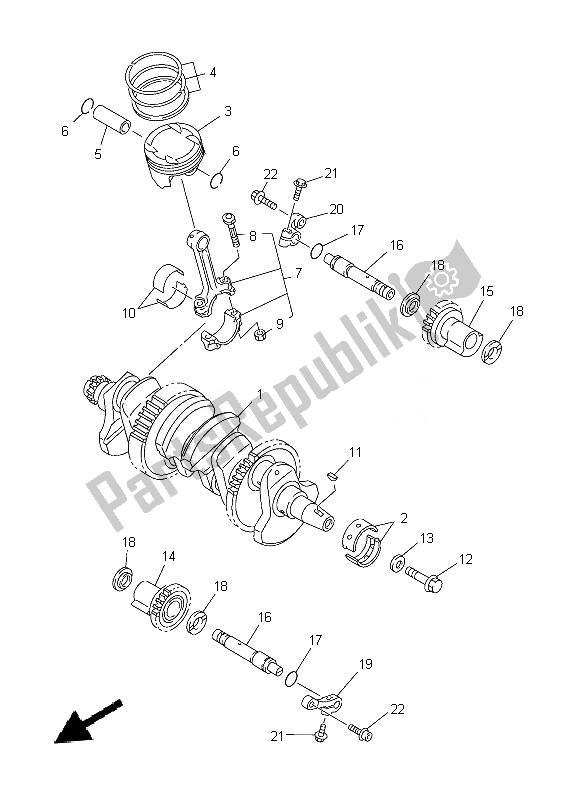 Toutes les pièces pour le Vilebrequin Et Piston du Yamaha FJR 1300 AE 2014