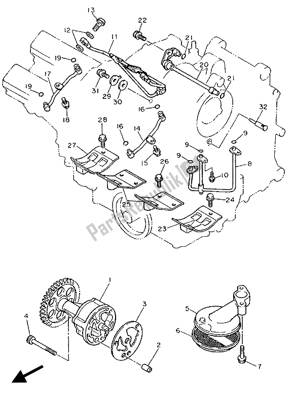 Tutte le parti per il Pompa Dell'olio del Yamaha FZ 750 Genesis 1989