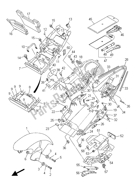 Tutte le parti per il Parafango del Yamaha YZF R6 600 2015