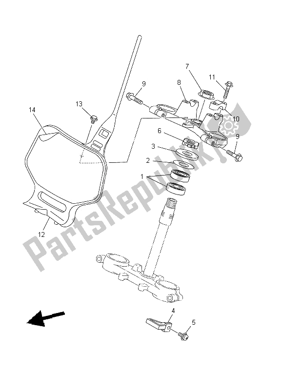 Todas as partes de Direção do Yamaha YZ 85 SW LW 2002