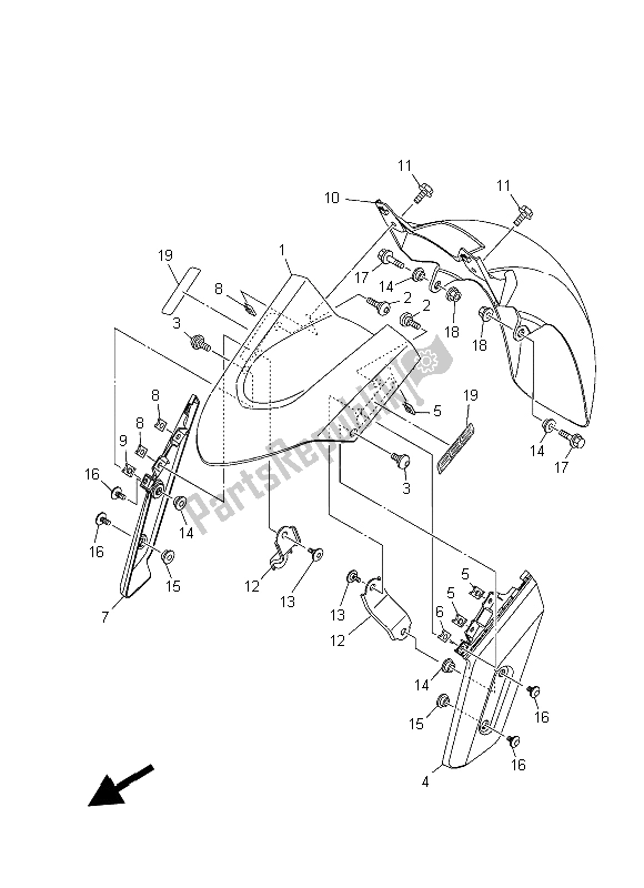 All parts for the Fender of the Yamaha XP 500A Dnms 2015