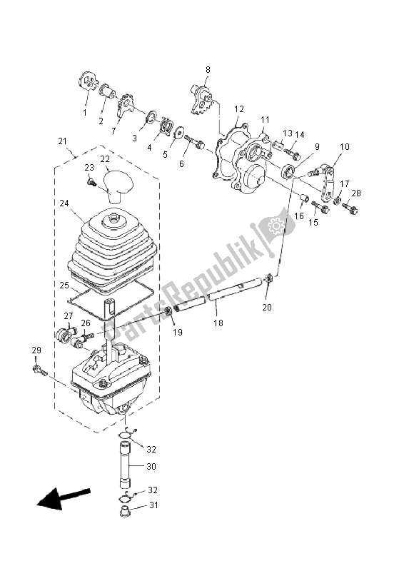 Tutte le parti per il Albero Del Cambio del Yamaha YFM 660 FA Grizzly 2005