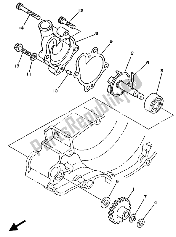 Todas las partes para Bomba De Agua de Yamaha YZ 250 1989