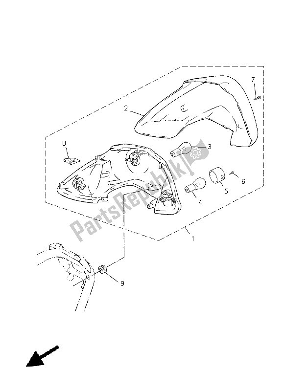 All parts for the Taillight of the Yamaha CS 50M 2015