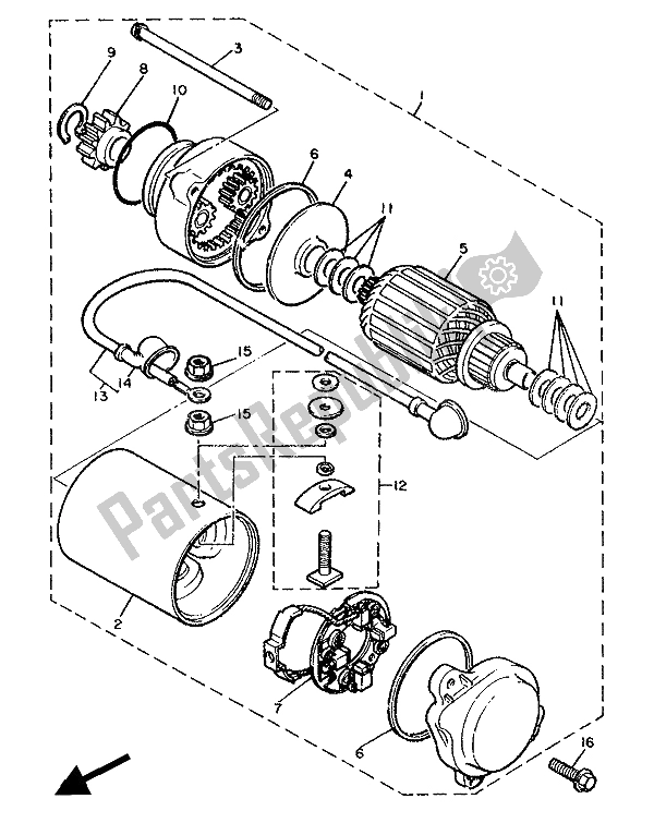 Todas las partes para Motor De Arranque de Yamaha FZ 600 1986