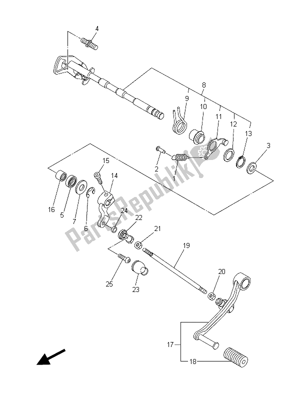 Tutte le parti per il Albero Del Cambio del Yamaha MT 09 900 2015