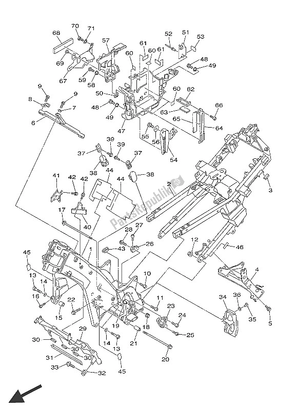 All parts for the Frame of the Yamaha FJR 1300 PA 2016