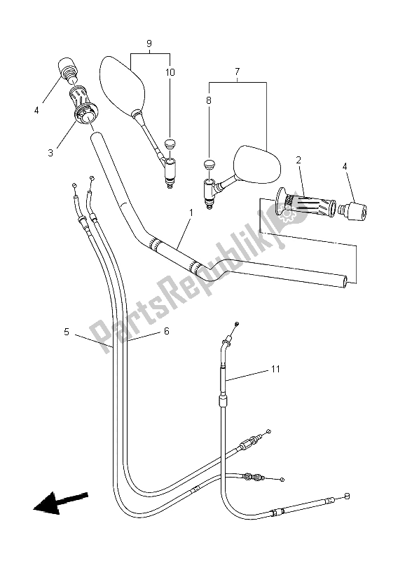 Wszystkie części do Uchwyt Kierownicy I Kabel Yamaha XJ6 NA 600 2009