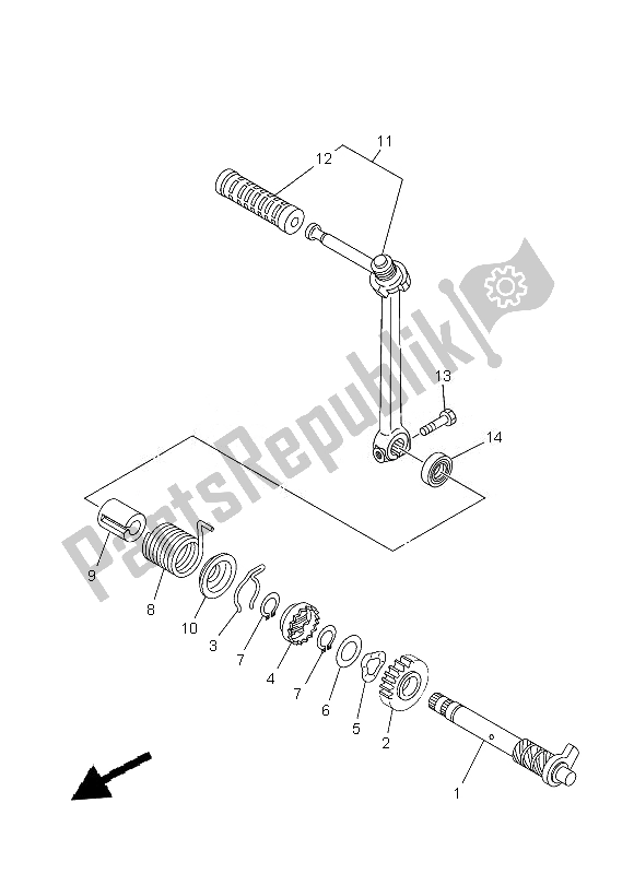 All parts for the Starter of the Yamaha TT R 110E 2013