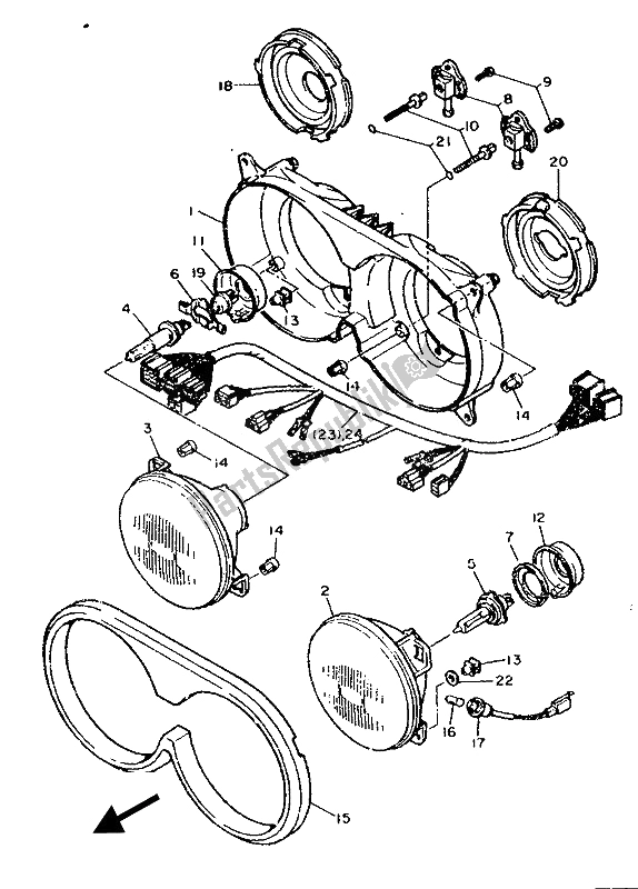 Tutte le parti per il Alternato (faro) del Yamaha FZR 750 RW 1989