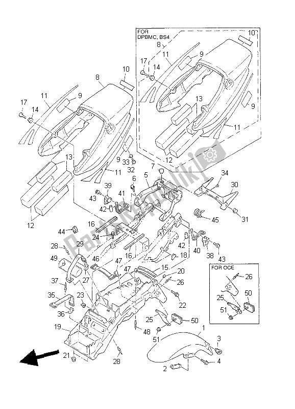 Todas las partes para Defensa de Yamaha XJR 1300 2002