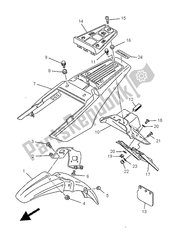 All parts for the Fender of the Yamaha TW 125 1999