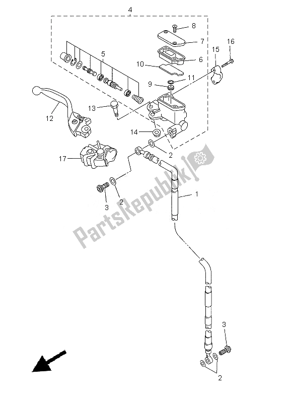 Todas las partes para Cilindro Maestro Delantero de Yamaha YZ 250F 2013