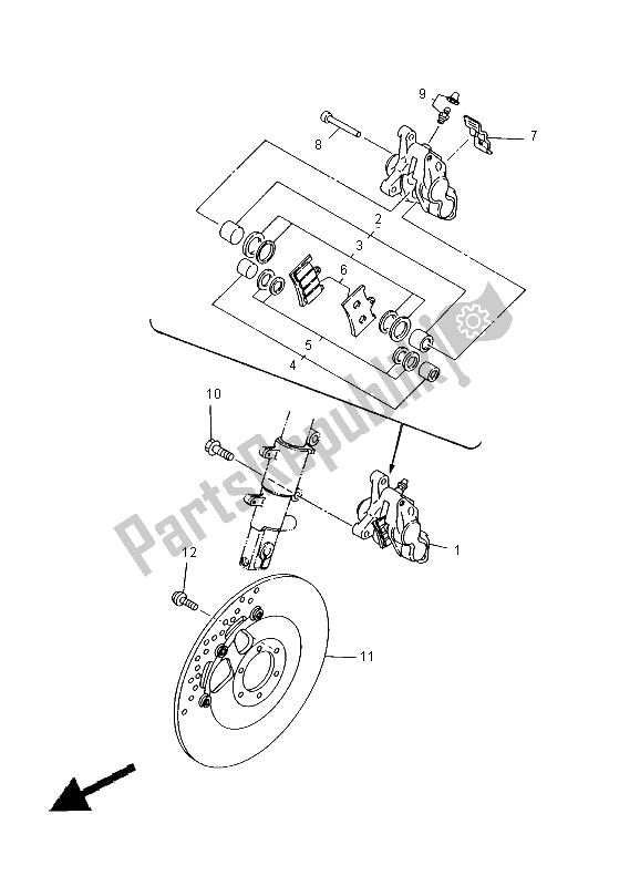 All parts for the Front Brake Caliper of the Yamaha TZ 125 2000