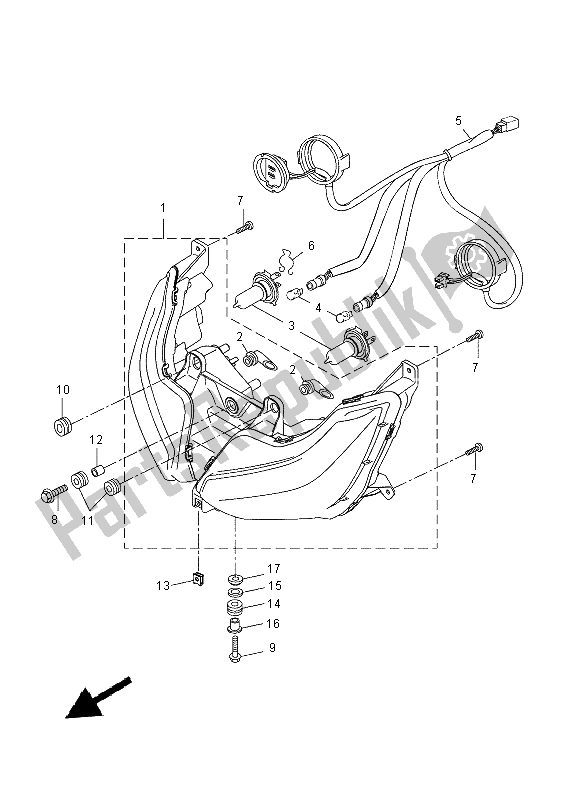 All parts for the Headlight of the Yamaha YP 250 RA 2015