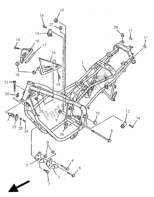 Tutte le parti per il Telaio del Yamaha XJ 600N 1998